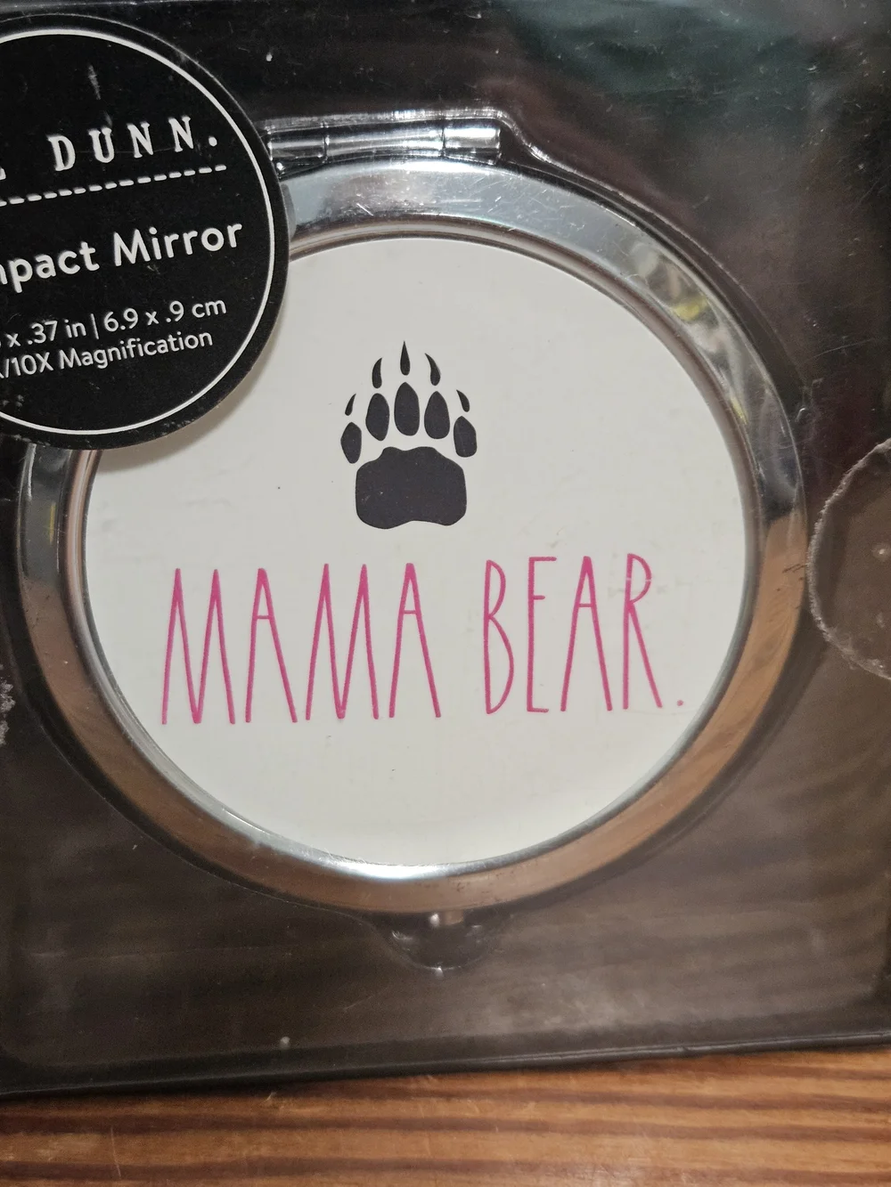 Rae Dunn Mama Bear Compact Mirror - Pink and White